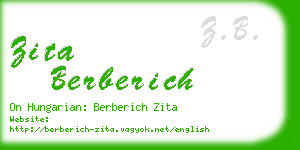 zita berberich business card